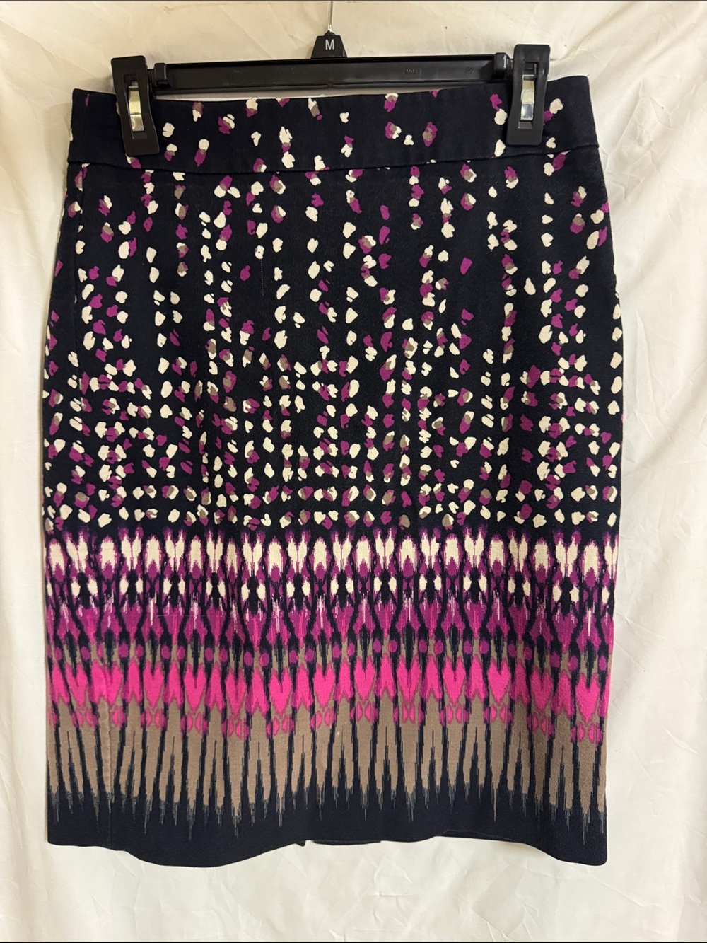 Ann Taylor Black Pencil Skirt with Pink and Cream Accents